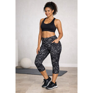 RBX High Waisted Squat Proof Capri Leggings Small Compression Yoga Gym Pocket